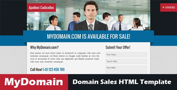 MyDomain - Domain for sale HTML5 template Miscellaneous Specialty Page