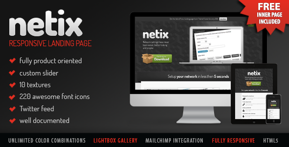 Netix - responsive landing page LandingPages Landing Page