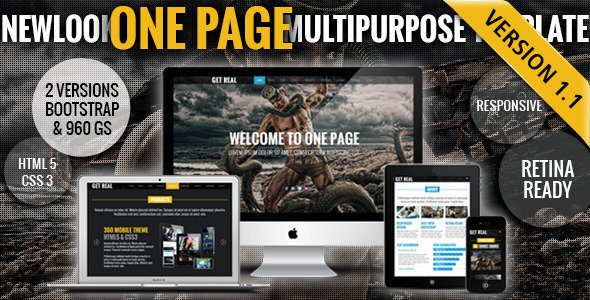 New Look - One Page Responsive Website Template Creative