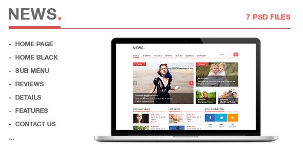 News - Blog, Magazine PSD Creative