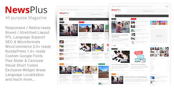 NewsPlus - Magazine/Editorial WordPress Theme Blog/Magazine