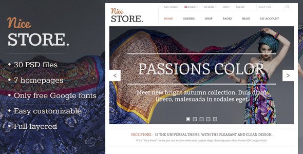 Nice Store - eCommerce PSD Template Retail