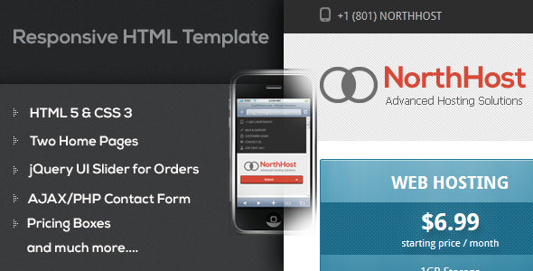 North Host - Web Hosting, Responsive HTML Template Technology