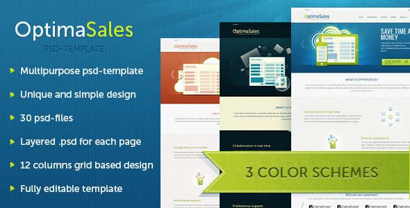 OptimaSales Bussines & Technology Template PSD