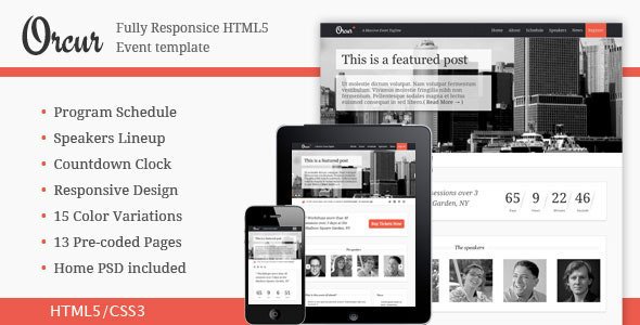 Orcur - Multi-purpose event, Responsive Template Entertainment