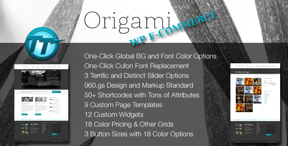 Origami Wordpress - WP E-commerce Theme eCommerce