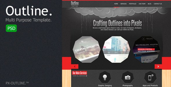 Outline Multi Purpose PSD Template Corporate