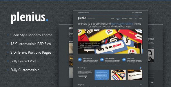 PLenius - Clean and Modern PSD Theme Corporate