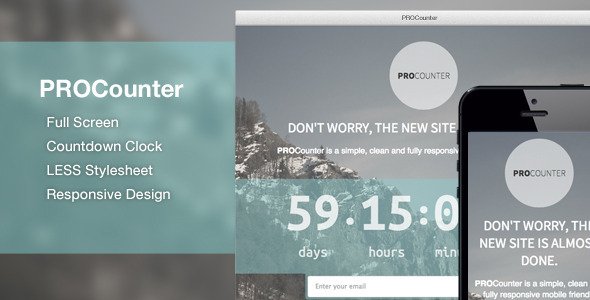 PROCount: Countdown Landing Page Template Specialty Page