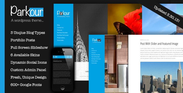 Parkour | Unique Horizontal Layout With Options WordPress