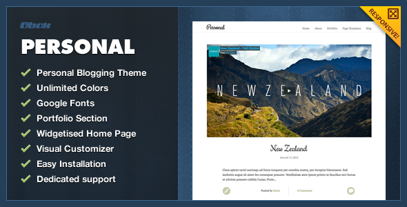 Personal - WordPress Blogging Theme Blog/Magazine