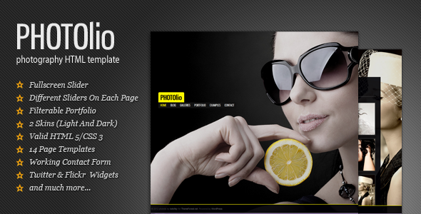 Photolio - Photography / Portfolio HTML Template Creative