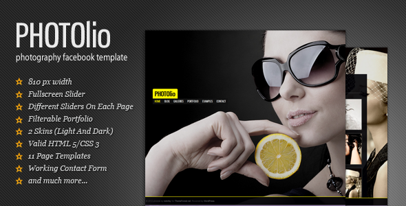Photolio - Facebook Photography/Portfolio Template Creative