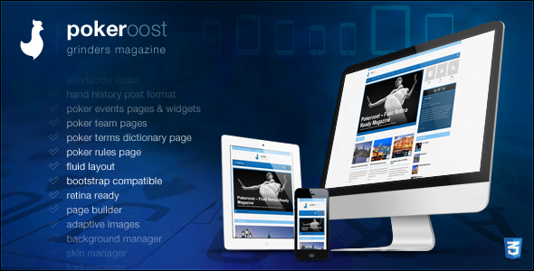 PokeRoost - Retina Ready Responsive Poker Theme WordPress