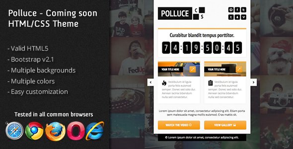 Polluce - Unconventional coming soon HTML Them Template