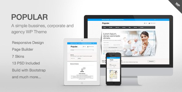 Popular - Responsive WordPress Theme Corporate