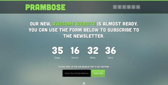Prambose - Under Construction HTML Template Specialty Page