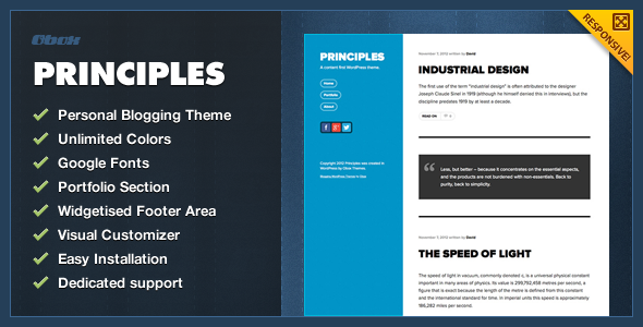 Principles - WordPress Blogging Theme Blog/Magazine