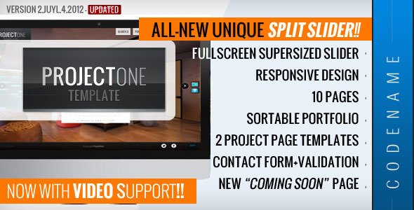 Project One - Responsive Fullscreen Site Template Creative