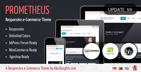 Prometheus - A Responsive e-Commerce Theme WordPress eCommerce