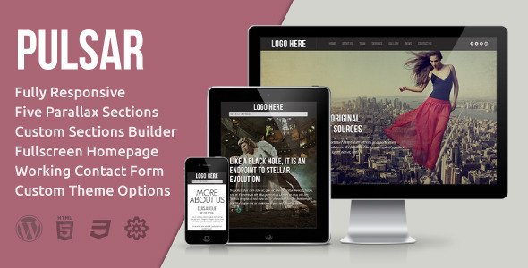 Pulsar - Fully Responsive Parallax WordPress Theme Creative