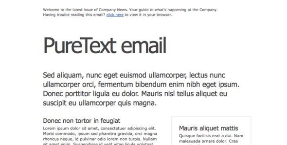 PureText Email Newsletter