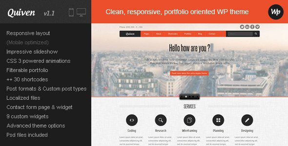 Quiven Portfolio WordPress Theme Creative