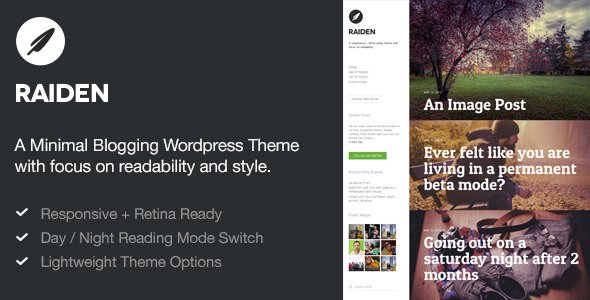 Raiden — A Minimal Wordpress Theme with Style Blog/Magazine