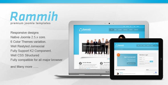 Rammih - Responsive JomSocial Joomla Template