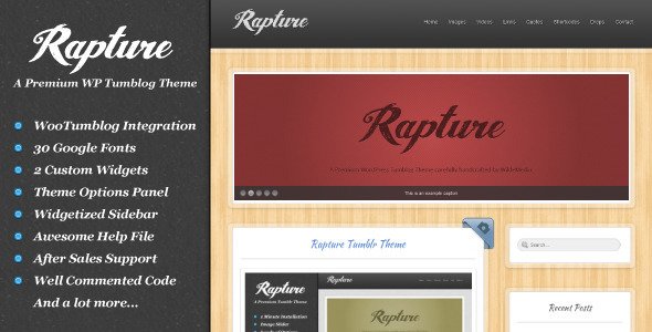 Rapture WordPress and Tumblog Theme Blog/Magazine