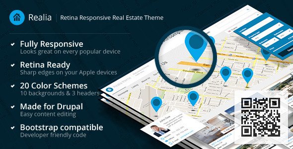 Realia - Retina Responsive Real Estate Theme Drupal Corporate