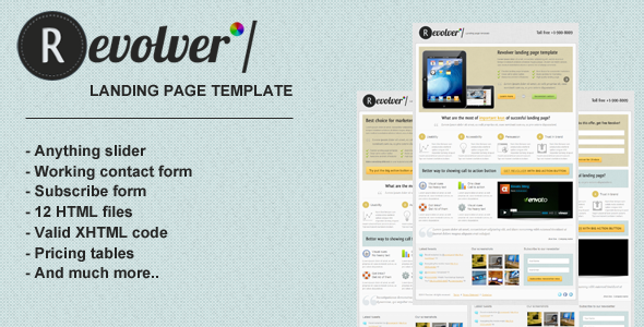 Revolver premium landing page template LandingPages Landing Page