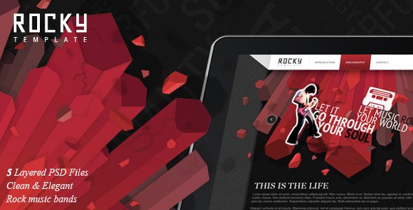 Rocky PSD Template Entertainment