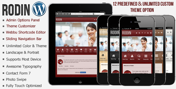 Rodin Mobile Template WordPress Version Mobile