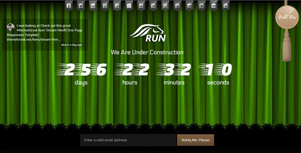 Run Coming Soon html5 Template Specialty Page