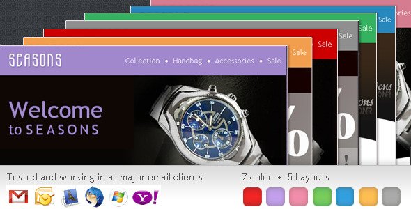 SEASONS Newsletter– 5 Different Layouts EmailTemplates Email Template
