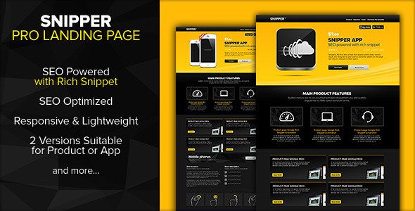 SNIPPER Landing page Powered with Rich Snippets
