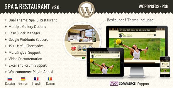 SPA Treats - Spa & Restaurant WordPress Retail