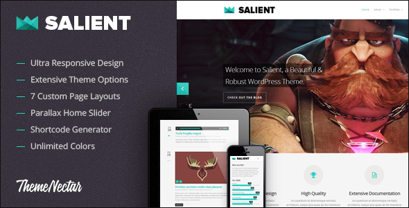 Salient - Responsive Portfolio & Blog Theme WordPress
