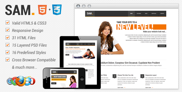 Sam Premium HTML Template Corporate