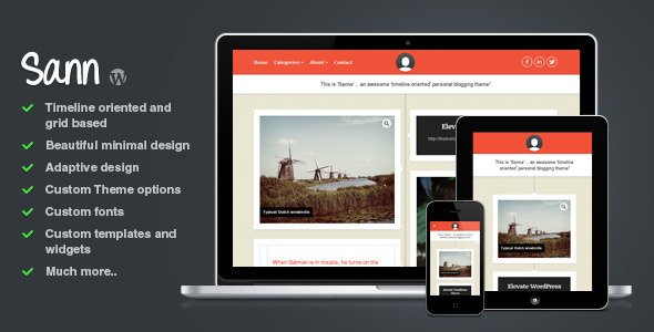 Sann - Timeline Oriented Personal Blog WP Theme WordPress