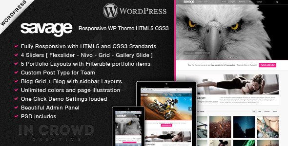 Savage - Responsive Wordpress Theme Creative