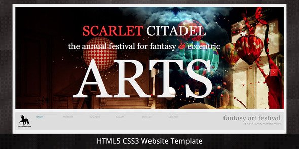 Scarlet Citadel–Bright Scrollable Event Web Flyer Template