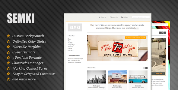 Semki - Personal / Business Flexible WP Theme WordPress Creative