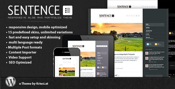 Sentence - Responsive Blog and Portfolio WordPress Blog/Magazine