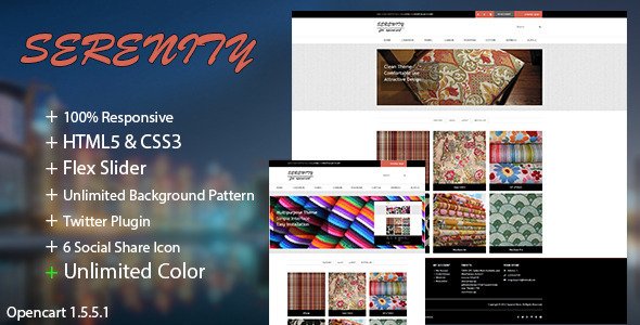 Serenity Fluid/Responsive Premium Opencart Theme