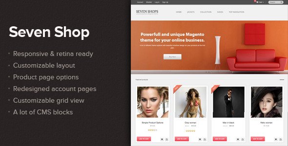 Seven shop - Responsive&Retina ready Magento theme