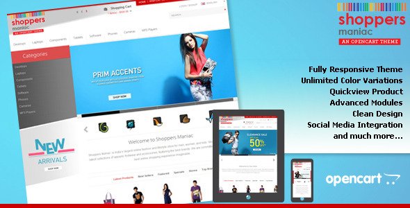 Shoppers Maniac Opencart Fully Responsive Theme