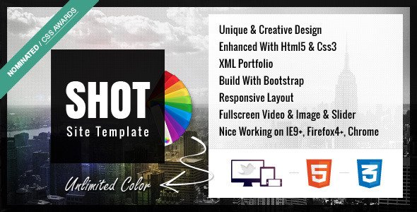 Shot - Full Ajax Responsive Site Template Creative