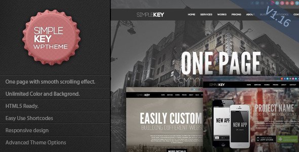 SimpleKey - One Page Portfolio WordPress Theme Creative